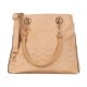 Sac à main beige rosé surpiqures chevrons