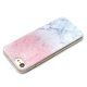 Coque Iphone 7 silicone marbré rose et blanc