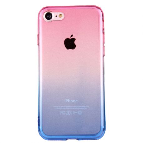 Coque Iphone 7 silicone transparente dégradé rose et bleu