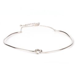 Collier Ras de Cou Noeud Argentée - Ras de cou