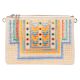 Pochette Boho Bleu lavande et Fluo - Sac Pochette Ethnique