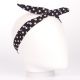 Bandeau cheveux noir à pois blanc - Bandeau Vintage