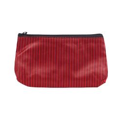 Trousse de Maquillage Rouge et Noire Rayures Fines
