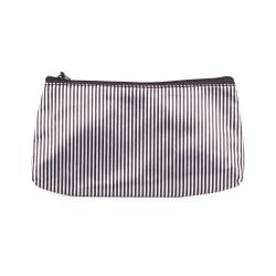 Trousse de Maquillage Noire et Blanche Rayures Fines
