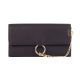 Portefeuille Noir Boucle et Chaine Dorées - Portefeuille Femme