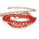 Ceinture Fine Dorée Suédine Rouge - Ceinture Femme