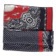 Foulard Bandana Paisley Bleu marine et Rouge - Foulard Léger