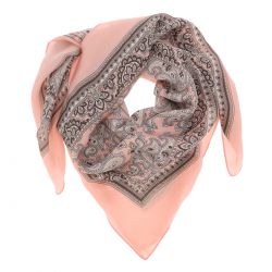 Foulard Bandana Paisley Rose Satiné - Foulard Femme - Foulard Fin