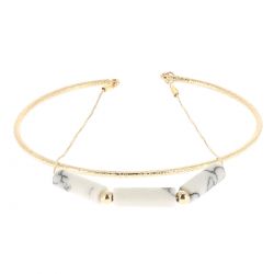 Bracelet Jonc Doré Ouvert Pierre - Bracelet Fin