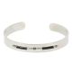 Bracelet Jonc Argenté Perles Noires - Bracelet Argenté