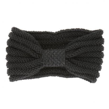 Bandeau Turban Tricot Noir - Bandeau Hiver