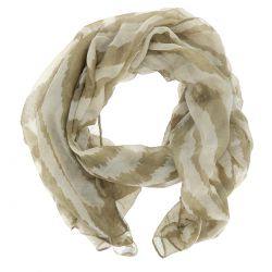 Maxi Foulard Kaki et Beige Zebré - Foulard Femme