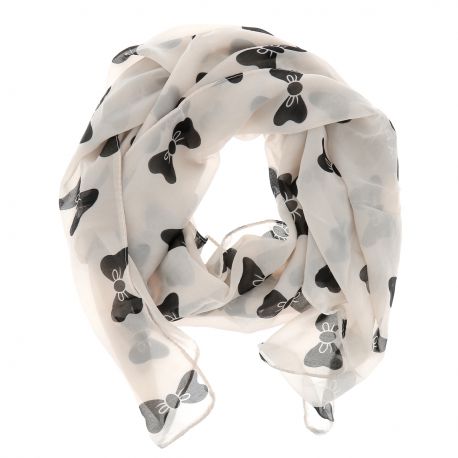 Foulard Voile Crème Noeud - Etole