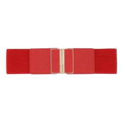 Ceinture large femme rouge détail doré