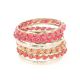 Bracelet Bangles Rose et Corail - Bracelet Fantaisie Femme