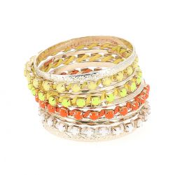 Bracelet Bangles Jaune et Orange - Bracelet Multirang