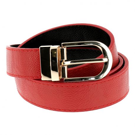 Ceinture Rouge Boucle Dorée - Ceinture Femme Jean