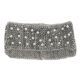 Bandeau Maille Beige Perles nacrées - Bandeau Tricot
