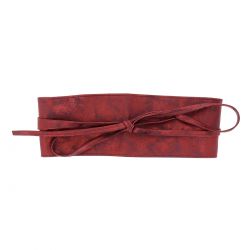 Ceinture Obi à Nouer Bordeaux irisé - Ceinture Rouge