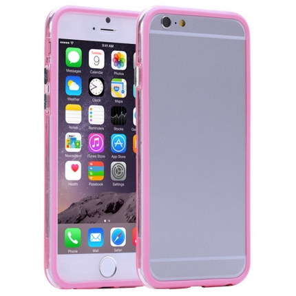 Bumper Iphone 6 plus Transparent et Rose