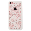 Coque Iphone 5C Blanche sculptures fleurs 