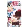 Etui portefeuille Iphone 6 Blanc imprimé Fleurs