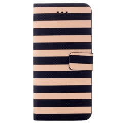 Etui portefeuille Iphone 6 Rayé Camel et Noir