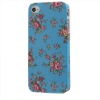 Coque Iphone 4 / 4S Bleue Motif Fleurs