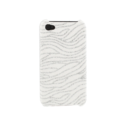 Coque Iphone 4 / 4S Blanche vague paillette
