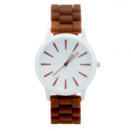 Montre silicone marron