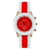 Montre silicone bicolore rouge et blanche