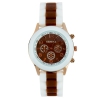 Montre silicone bicolore marron et blanche