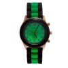 Montre silicone bicolore verte et noire